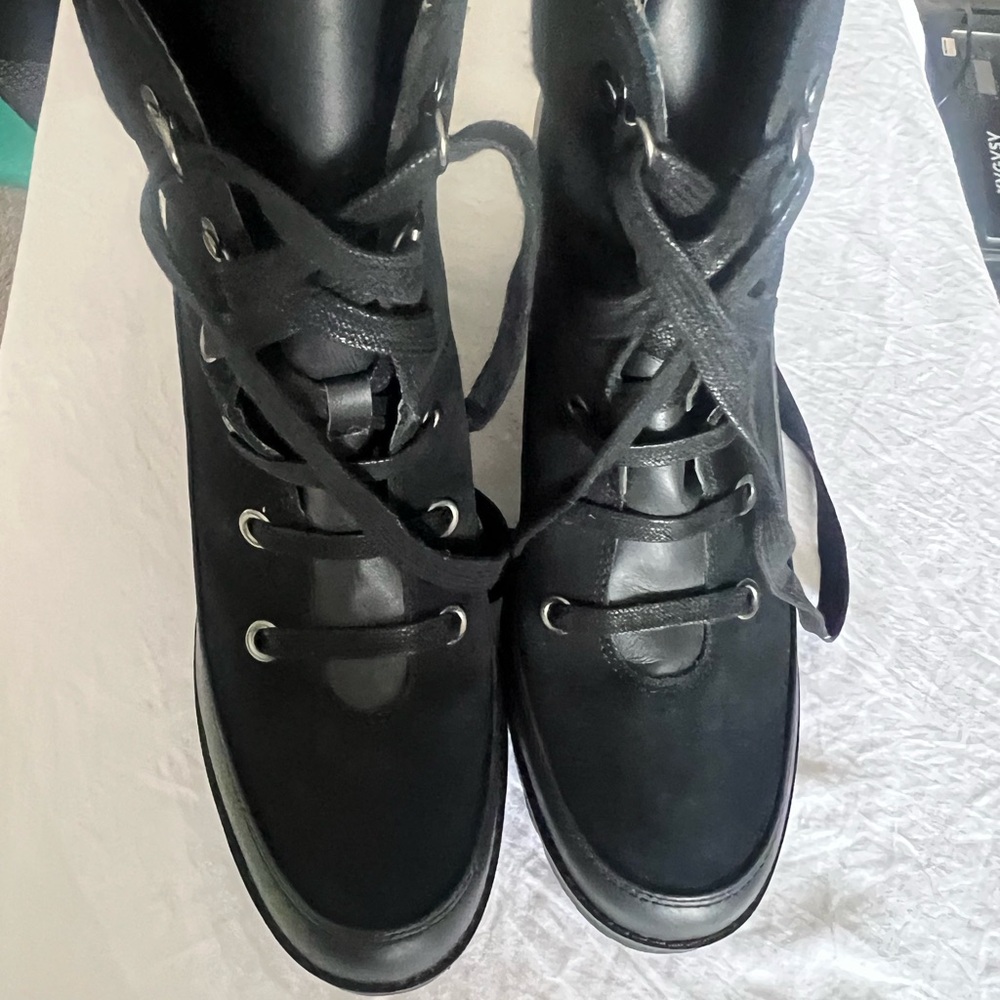 UGG Black Combat Moto Boots with Chunky Sole